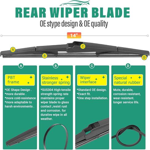 26" 16" 14" Windshield Wiper Blades Replacement for Toyota Venza 2021 2022 2023 2024 Premium All Weather Front Rear Wipers Set - OEM Quality (Pack of 3) in Saudi Arabia