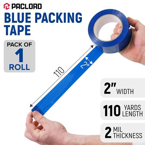 2" x 110 Yards Blue Packing Tape, 2.0 Mil Carton Sealing Tape – Strong Adhesive Shipping Tape for Moving, Storage & Packaging Boxes, 1 Roll in Kuwait