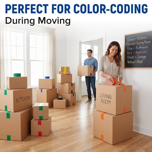 2" x 110 Yards Blue Packing Tape, 2.0 Mil Carton Sealing Tape – Strong Adhesive Shipping Tape for Moving, Storage & Packaging Boxes, 1 Roll in Kuwait