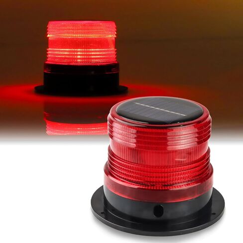 Solar Warning Beacon Light, [3 Flashing Modes] Red Magnetic 360° LED Signal Light for Trucks, Forklifts, Roadside Assistance, Boat, Yacht, Hazard Warning Buoys in Kuwait