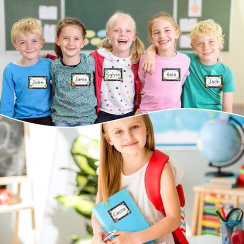 144 PCS Name Tags Stickers for Classroom, Self-Adhesive Composition Name Labels for Students, 6 Designs Classroom Nameplates Stickers for Desks, Lockers, Back to School Teacher Supplies in Saudi Arabia
