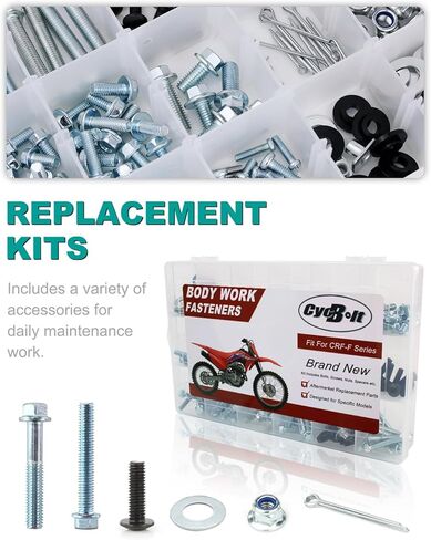 250 PCS Dirt Bike Body Bolt Kit Compatible with CRF250F CRF150F CRF125F CRF110F CRF100F CRF50F CRF80F CRF70F CRF230F Bodywork Screw Engine Fasteners Screws Set in Kuwait
