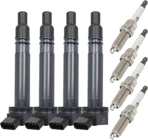 حزمة ملف الإشعال OCPTY وشمعات الإشعال تناسب 2010-2012 لسوبارو ليجاسي 2.5L/H4، 2010-2012 لسوبارو أوتباك 2.5L/H4#UF668 مجموعة من 4 ملفات إشعال مع 4 شمعات إشعال إيريديوم 3 دبابيس in Kuwait