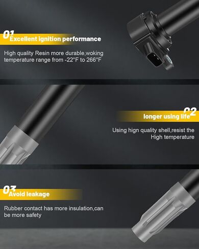 OCPTY Ignition Coil Pack and Spark Plugs Fits 2010-2012 for Subaru Legacy 2.5L/H4,2010-2012 for Subaru Outback 2.5L/H4#UF668 Set of 4 Ignition Coils with 4 Iridium Spark Plugs 3-Pins in Kuwait