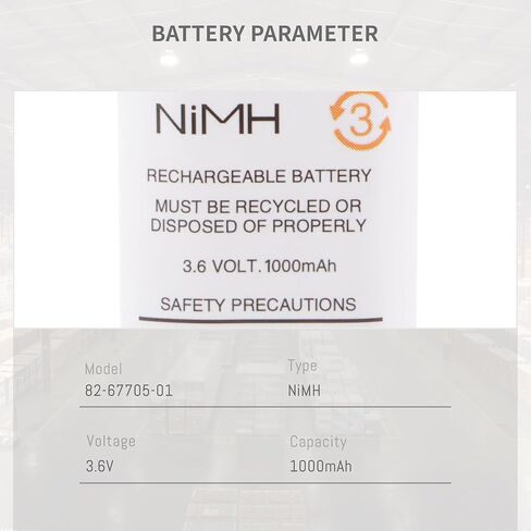 5-Pack Ni-MH Battery Replacement Compatible for Motorola Symbol 82-67705-01 LS-4278 LS4278-M BTRY-LS42RAAOE-01 DS-6878 Cordless Bluetooth Laser Barcode Scanner Batteries Upgrade 3.6V 1000mAh in Kuwait