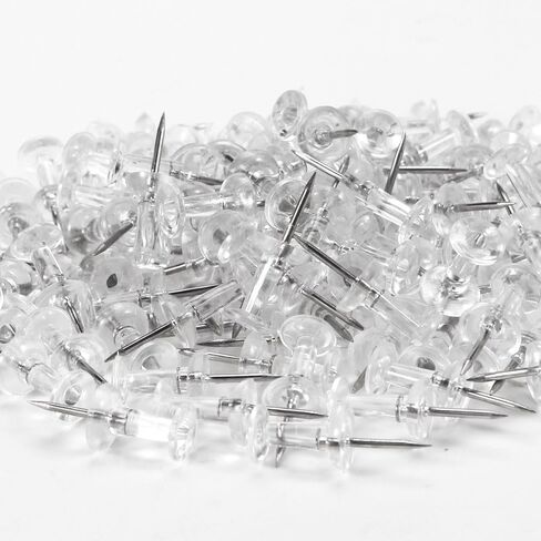 Push Pins 2000 Count, Standard Transparent Thumb Tacks Steel Point and Clear Plastic Head (Clear) in Saudi Arabia