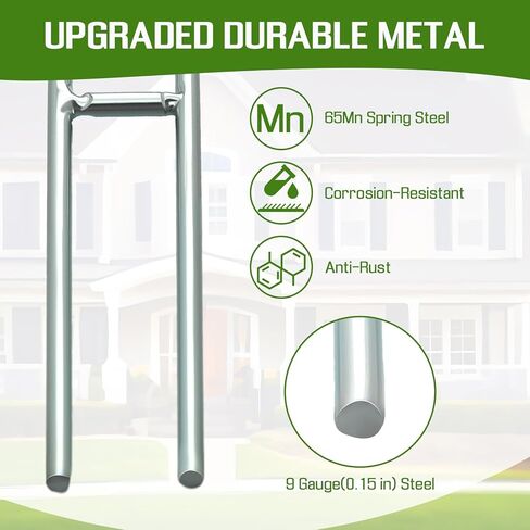 Kathfly 50 Pcs H Rider Pins for Stacking Corrugated Signs H Frame Staking Pins Yard Wire Sign Riders for Ground Outdoor Yard Business Galvanized 65mn Spring Steel in Kuwait