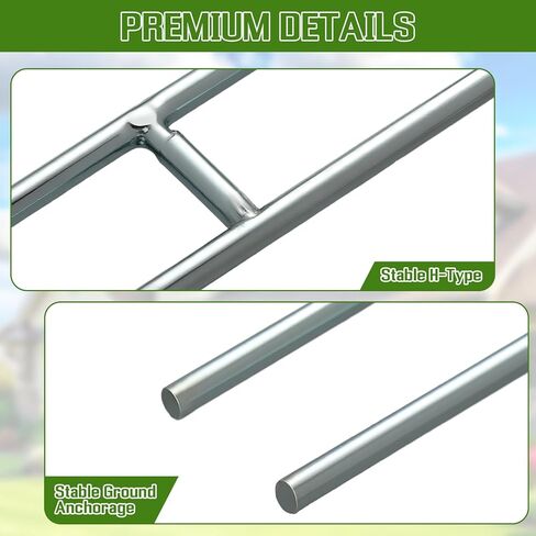 Kathfly 50 Pcs H Rider Pins for Stacking Corrugated Signs H Frame Staking Pins Yard Wire Sign Riders for Ground Outdoor Yard Business Galvanized 65mn Spring Steel in Kuwait