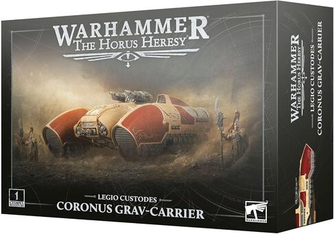 Warhammer The Horus Heresy Legio Custodes Coronus Grav-Carrier، مجموعة نقل بلاستيكية مصغرة مع مدفع Arachnus Blaze in Kuwait
