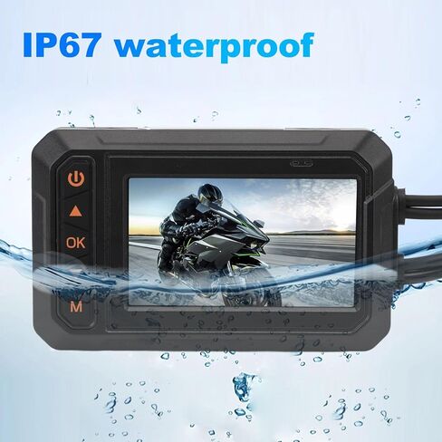 دراجة نارية داش كام مزدوجة 150 درجة زاوية واسعة عدسة ركوب مسجل 3in IPS شاشة Ip67 كاميرا شاشة فيديو عالية الدقة كاملة للدراجات النارية ATV UTV عربات الثلوج in Kuwait
