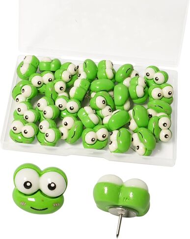 30 PCS Frog Push Pins, Animal Thumbtacks, Decorative Bulletin Board Pin, Cork Board Pushpins for Photo Wall, Map, Office or Home Decoration. in Saudi Arabia