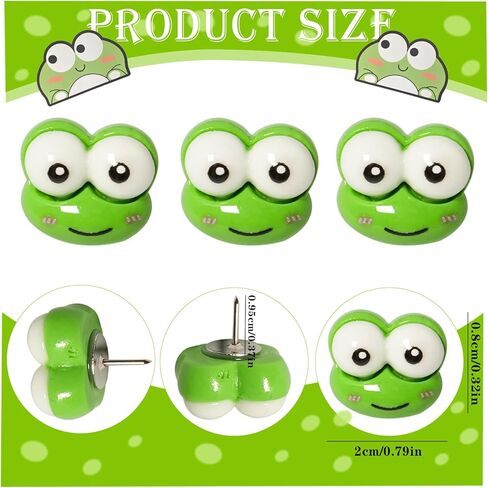 30 PCS Frog Push Pins, Animal Thumbtacks, Decorative Bulletin Board Pin, Cork Board Pushpins for Photo Wall, Map, Office or Home Decoration. in Saudi Arabia