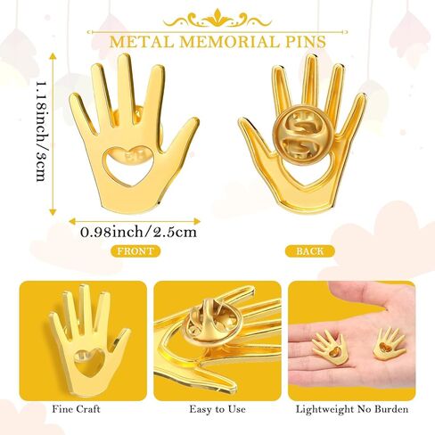 Foilswirl 25 Pcs Employee Appreciation Gifts Bulk Gold Hand Lapel Pin Volunteer Appreciation Gift Recognition Gifts for Social Worker Nurse Coworkers (Hollow Style) in Kuwait