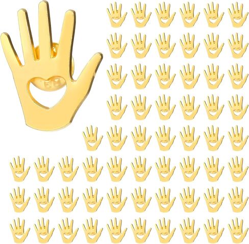 Foilswirl 25 Pcs Employee Appreciation Gifts Bulk Gold Hand Lapel Pin Volunteer Appreciation Gift Recognition Gifts for Social Worker Nurse Coworkers (Hollow Style) in Kuwait