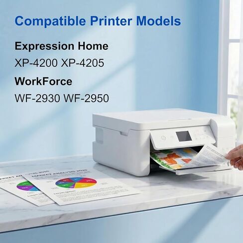 استبدال خراطيش الحبر المعاد تصنيعها لحزمة كومبو خراطيش الحبر Epson 232XL أحدث ترقية (10 عبوات) لحبر 232 XL مع طابعة XP-4200 XP-4205 WF-2930 WF-2950، (4BK/2C/2M/2Y) in Kuwait