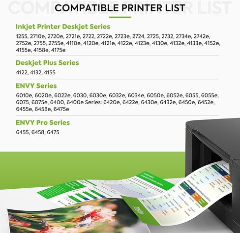 67XL Black/Color Remanufactured Ink Cartridge Replacement for HP Ink 67 67XL Printer Ink use for DeskJet 2700 2700e 2755e 2855e 2800 4155e 4255e 4100 Envy 6400 6055 6055e 6455e Printer 2-Pack in Saudi Arabia