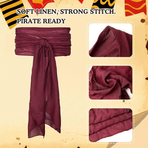 Pirate Tricorn Hat Men & Women Vintage Wrinkle Pirate Hat Set with Eye Patch Necklace Pirate Sash Belt Accessories Set in Saudi Arabia