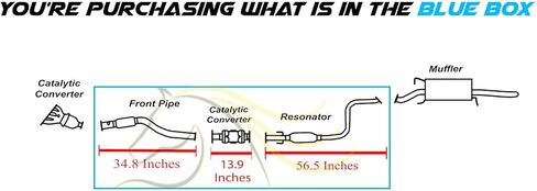 Exhaust Front Pipe, Catalytic and Resonator Kit Compatible for Aveo Aveo5 G3 2009-2011 1.6L | EPA-Approved | Stainless Steel | Includes Clamp and Gaskets | Direct-Fit Replacement in Kuwait
