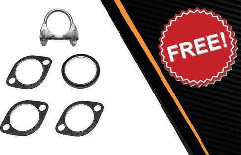 Exhaust Front Pipe, Catalytic and Resonator Kit Compatible for Aveo Aveo5 G3 2009-2011 1.6L | EPA-Approved | Stainless Steel | Includes Clamp and Gaskets | Direct-Fit Replacement in Kuwait
