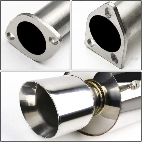 Auto Dynasty 4 Inches Rolled Muffler Tip Catback Exhaust System Compatible with Mitsubishi Eclipse 2.4L l4 00-05 in Saudi Arabia