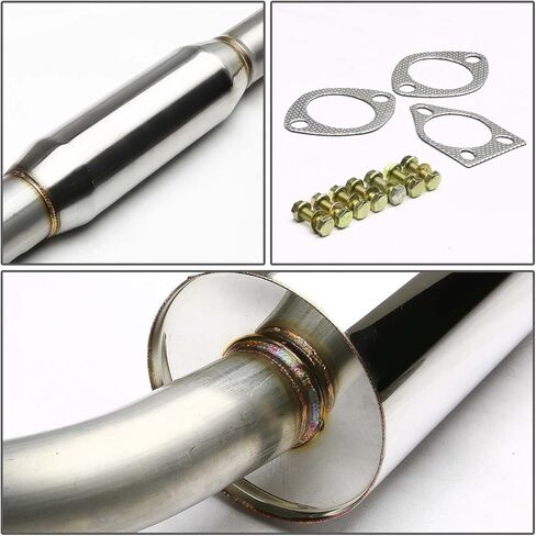 Auto Dynasty 4 Inches Rolled Muffler Tip Catback Exhaust System Compatible with Mitsubishi Eclipse 2.4L l4 00-05 in Saudi Arabia