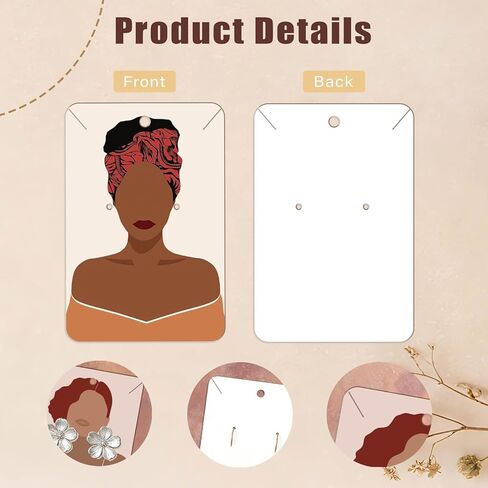 OLYCRAFT 120Pcs Ear Bracelet Jewelry Display Card 4 Design Fashion Women Earring Cards 3.5x2.4 Inch Earring Packaging Card with Self-adhesive Bag for Ear Bracelet Necklaces Jewelry Showcase in Kuwait