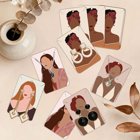 OLYCRAFT 120Pcs Ear Bracelet Jewelry Display Card 4 Design Fashion Women Earring Cards 3.5x2.4 Inch Earring Packaging Card with Self-adhesive Bag for Ear Bracelet Necklaces Jewelry Showcase in Kuwait