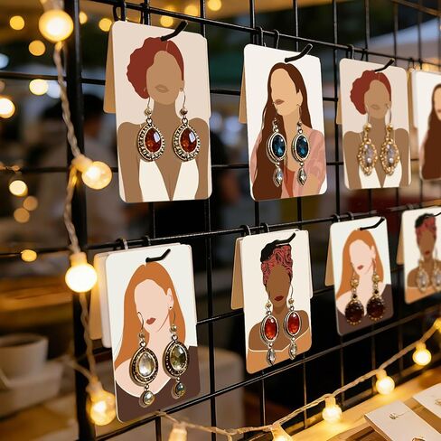 OLYCRAFT 120Pcs Ear Bracelet Jewelry Display Card 4 Design Fashion Women Earring Cards 3.5x2.4 Inch Earring Packaging Card with Self-adhesive Bag for Ear Bracelet Necklaces Jewelry Showcase in Kuwait