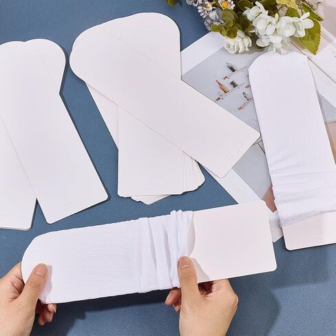 20Pcs White Cardboard Sock Shaped Inserts Blank Paper Jigs Low Cut Short Socks Shape Form Display Card Boards Stockings Packaging Cards for Store Storage Display Organizers Crafts Supply in Kuwait