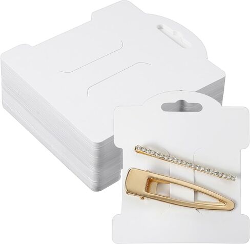 Dplolng 100 Pcs Hair Clip Display Cards,3.5x3.1 Inches Hair Bow Holder Card Rectangle Paper Cardboard Hairbow Display Cards for Hairs Accessories Displaying Organizing and Packaging in Kuwait