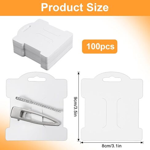 Dplolng 100 Pcs Hair Clip Display Cards,3.5x3.1 Inches Hair Bow Holder Card Rectangle Paper Cardboard Hairbow Display Cards for Hairs Accessories Displaying Organizing and Packaging in Kuwait