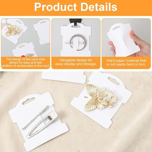 Dplolng 100 Pcs Hair Clip Display Cards,3.5x3.1 Inches Hair Bow Holder Card Rectangle Paper Cardboard Hairbow Display Cards for Hairs Accessories Displaying Organizing and Packaging in Kuwait