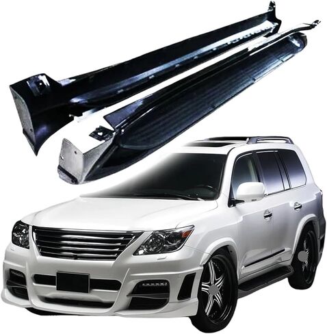 4 قطعة لوحات تشغيل خطوات جانبية سوداء متوافقة مع لكزس LX570 J200 2007-2020 اكسسوارات السيارات in Kuwait