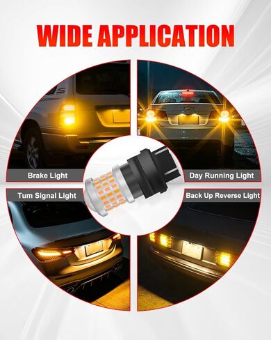 3157 3156 3057 4157 3056 LED Bulbs Amber Yellow, Super Bright Replacement for Turn Signal Blinker Lights, Side Marker Lights 10-60V 2PCS in Saudi Arabia