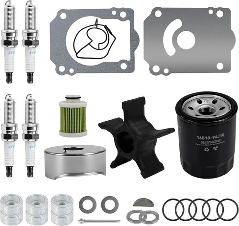 17400-96832 Outboard Maintenance Kit, Compatible with Suzuki DF150AP, DF175AP, DF200AP 4-Stroke Engines, Includes Water Pump Repair Kit, Oil Filter, Spark Plug, Fuel Filter Element, and More. in Kuwait