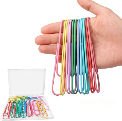 40 Pack Jumbo Clips, 4 Inch 100mm Large Size, 8 Assorted Colors Cute Multicolor Bookmark, Big Decorative Organizers for Office School Document Desk Accessories in Saudi Arabia