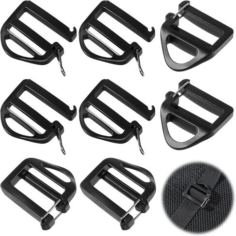 8 Pack G Hook Buckles, Webbing Hook Clip, plastic d ring, 25mm 1'' Strap Belt Buckle with Open Lock End Clasp, Removable Webbing Keeper Buckle for Sling Bags, G-Clip Backpack Straps in Kuwait
