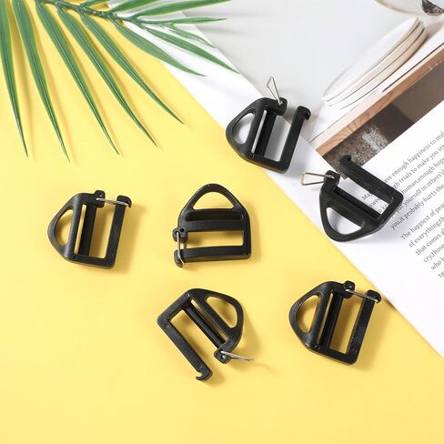 8 Pack G Hook Buckles, Webbing Hook Clip, plastic d ring, 25mm 1'' Strap Belt Buckle with Open Lock End Clasp, Removable Webbing Keeper Buckle for Sling Bags, G-Clip Backpack Straps in Kuwait