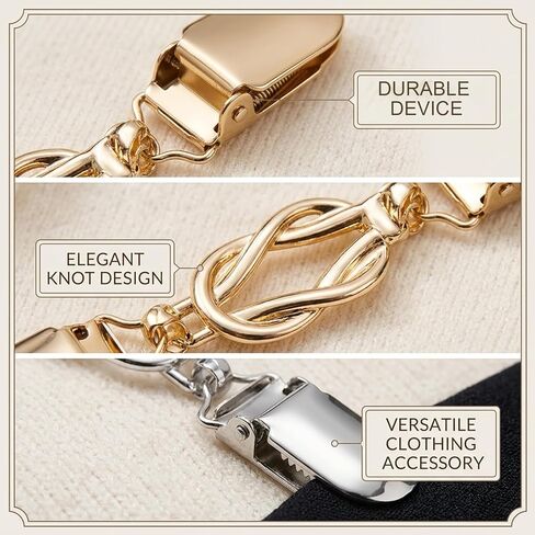 4pcs Clothing Cinch Clip Set, Cinch Clip with Vintage Style, Adjustable Fastener for Drapes and Scarves, in White and Gold Colors in Saudi Arabia