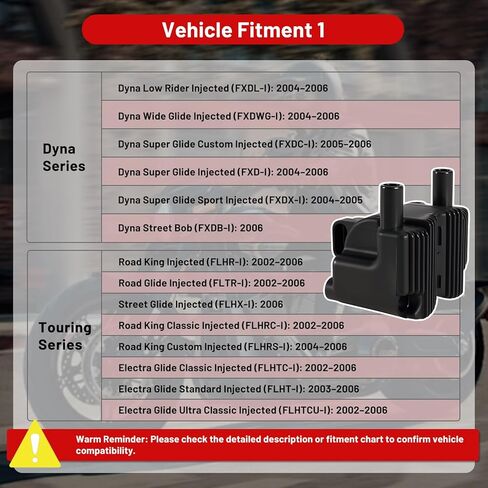 31743-01 4-Pin Single Fire Ignition Coil 3 Ohm, Compatible with Harley Davidson Dyna Softail Touring 2001-2006 Fuel Injected, Replacement for 31655-99 210538 in Saudi Arabia