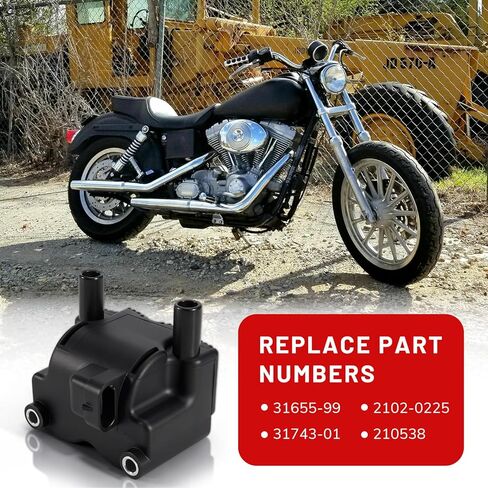 31743-01 4-Pin Single Fire Ignition Coil 3 Ohm, Compatible with Harley Davidson Dyna Softail Touring 2001-2006 Fuel Injected, Replacement for 31655-99 210538 in Saudi Arabia