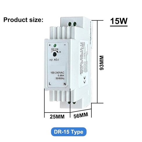 1 قطعة DR سلسلة 15 واط 60 واط 100 واط تحويل التيار الكهربائي 5V12V15V24V DIN-السكك الحديدية تصاعد محول (DR-60-12V 5A) in Kuwait