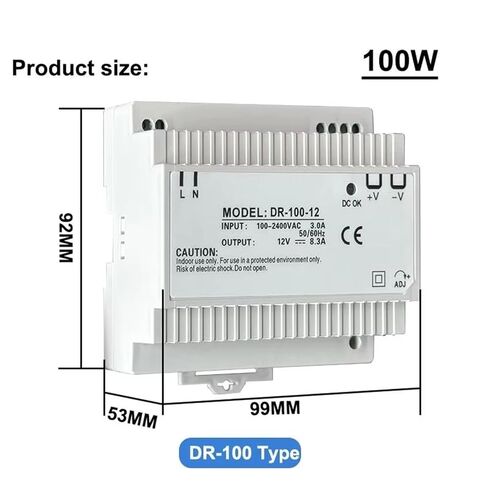 1 قطعة DR سلسلة 15 واط 60 واط 100 واط تحويل التيار الكهربائي 5V12V15V24V DIN-السكك الحديدية تصاعد محول (DR-60-12V 5A) in Kuwait