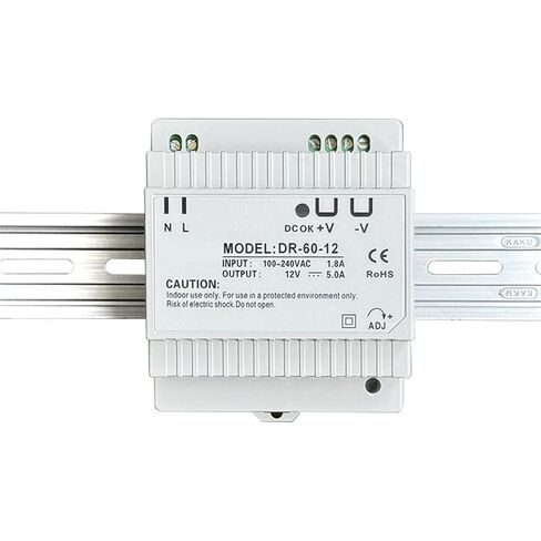 1 قطعة DR سلسلة 15 واط 60 واط 100 واط تحويل التيار الكهربائي 5V12V15V24V DIN-السكك الحديدية تصاعد محول (DR-60-12V 5A) in Kuwait