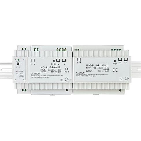 1 قطعة DR سلسلة 15 واط 60 واط 100 واط تحويل التيار الكهربائي 5V12V15V24V DIN-السكك الحديدية تصاعد محول (DR-60-12V 5A) in Kuwait