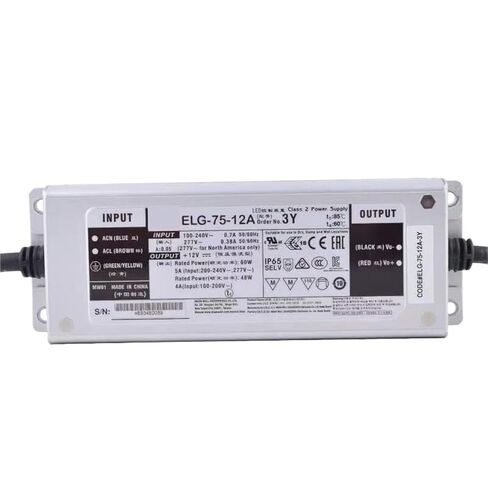 1 قطعة ELG-75-12A-3Y 12V5A الجهد المستمر LED الإضاءة سائق Buit-in نشط PFC وظيفة AC-DC داخلي في الهواء الطلق IP65 in Kuwait