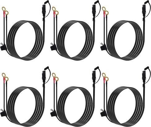كابل تمديد 5FT 18AWG SAE، سلك شاحن بطارية SAE 18 AWG، 2 دبوس فصل سريع SAE إلى O Ring طرفي سلك تمديد لبطاريات الطاقة الشمسية والدراجات النارية، قطعتان in Kuwait