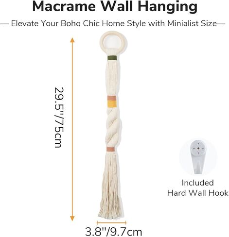 Boho Home Dcor Tassels Handmade Minimalist Sphericity Hanging Wall Art Macrame Wall Hanging for Room Office (Large) in Saudi Arabia