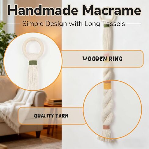Boho Home Dcor Tassels Handmade Minimalist Sphericity Hanging Wall Art Macrame Wall Hanging for Room Office (Large) in Saudi Arabia
