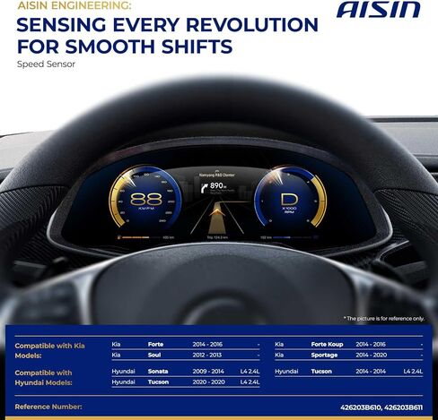 AISIN AFTERMARKET ASWAZ-00064 Transmission Speed Sensor - Compatible with Hyundai Sonata 2009-2014, Tucson 2014 2020, Kia Forte & Forte Koup 2014-2016, Soul 2012-2013 in Kuwait